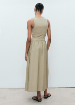 Комбинированное платье с пышной юбкой