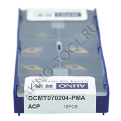 Пластина твердосплавная ISO DCMT070204-PMA ACP20E AHNO по стали, получистовая