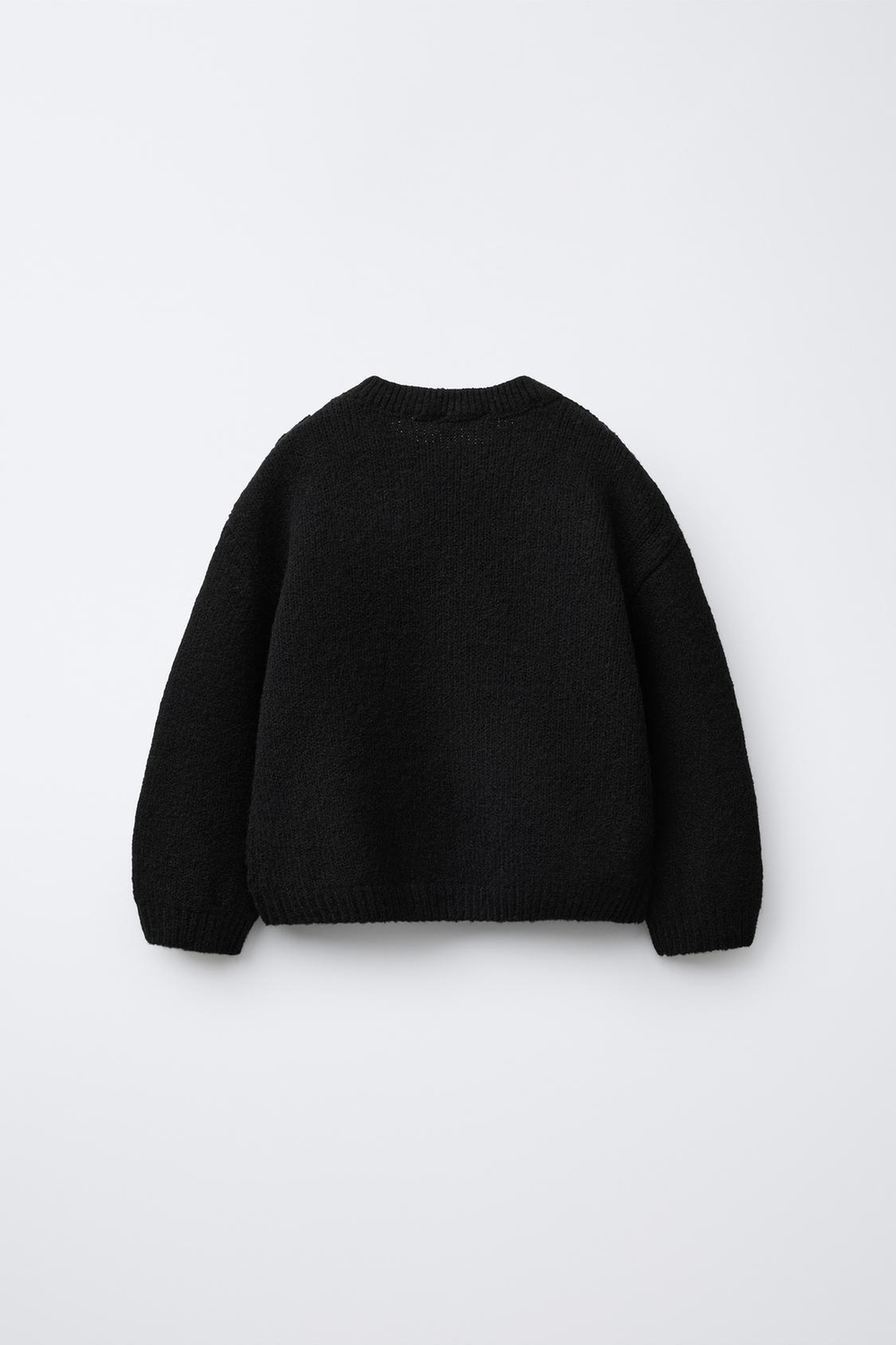 ZARA ТРИКОТАЖНЫЙ ДЖЕМПЕР С ЦВЕТАМИ, ЧЕРНЫЙ