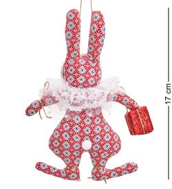 РусКукла RK-457/4 Кукла подвесная «Кролик с подарком»