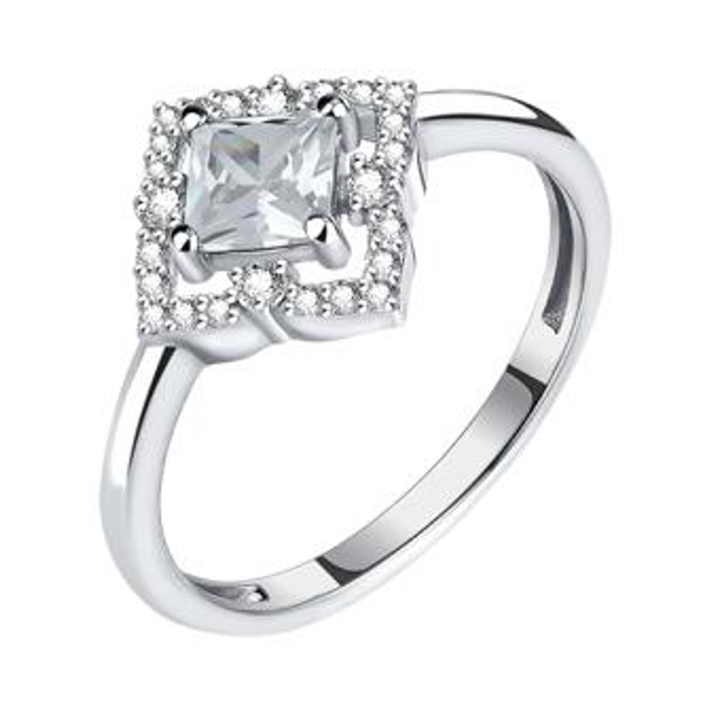 Кольцо из серебра с фианитами