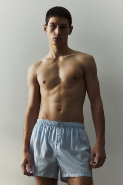 H&M Набор из трех хлопковых трусов-боксеров, голубой