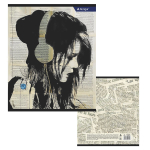 Тетрадь 48л., А5, клетка, Alingar "Girls from newspapers", скрепка, мелованный картон (стандарт), блок офсет, 4 дизайна в пленке т/у