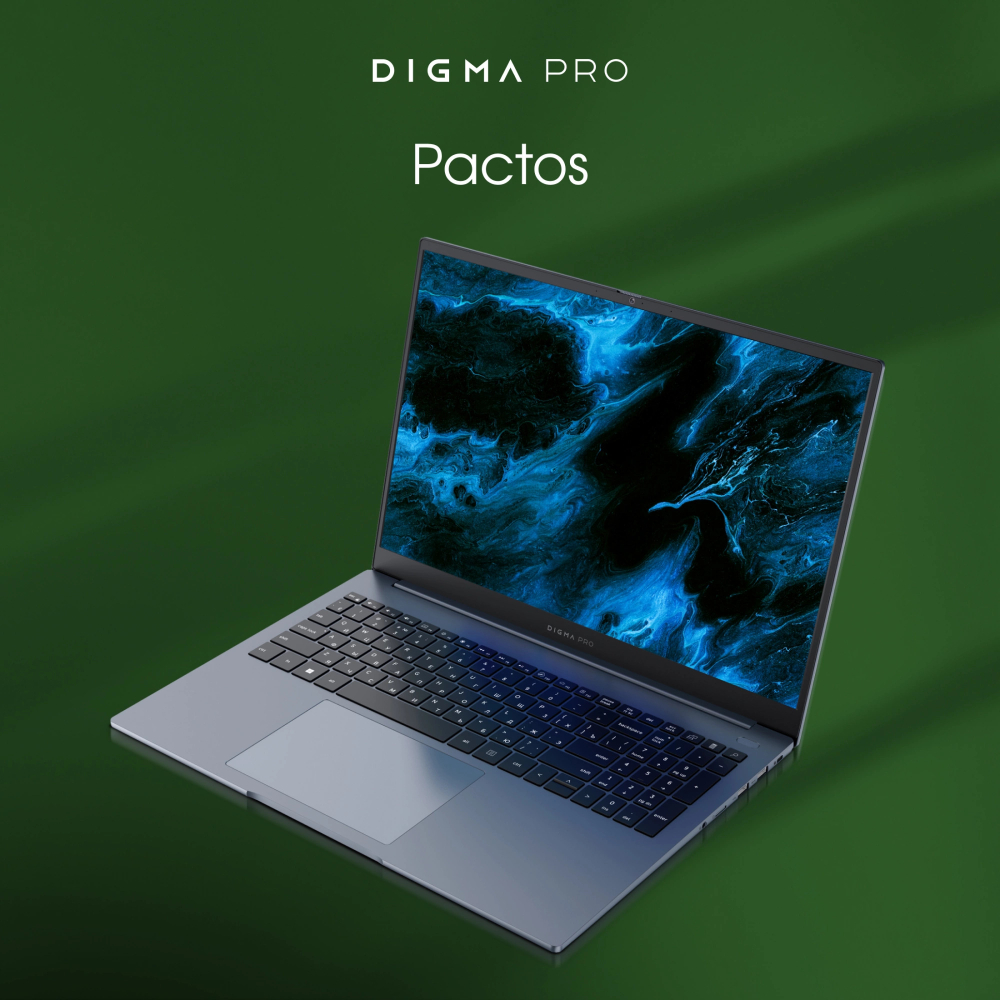 Ноутбук  Digma Pro Pactos 16 ", Core i3, 8 Гб RAM, 256 Гб SSD, UHD Graphics, Темно-серый