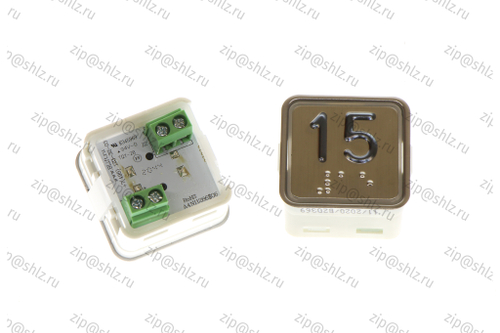 Кнопка (кнопочный модуль) KA302-S-R "15 этаж", квадратная, статическая красная подсветка, Брайль