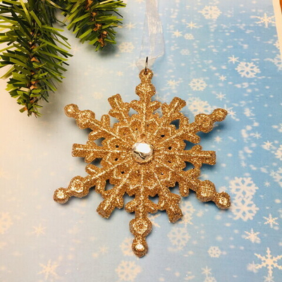 Подвеска «Снежинка» 10 см, золото