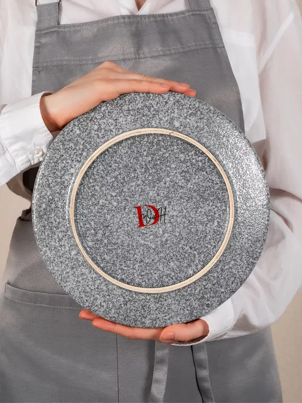 Набор посуды 2 тарелки плоские синие с бортиком 26 см