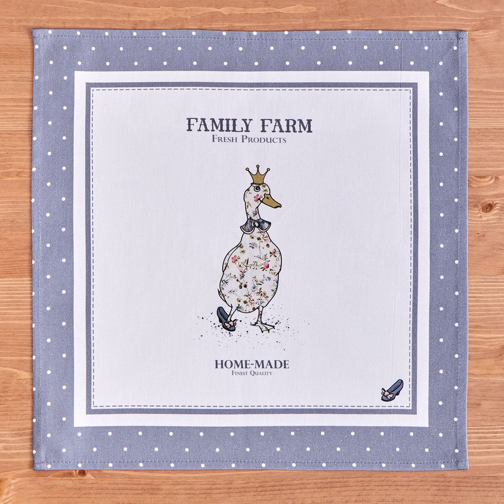 НАБОР САЛФЕТОК ИЗ 2-Х ШТ "FAMILY FARM" 40Х40СМ, ТВИЛ, ГРАФИТ
