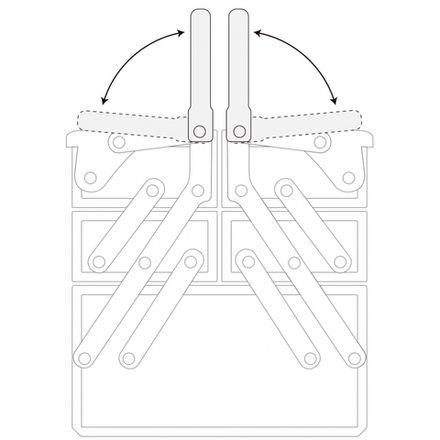 Цена на МАСТАК (510-05420R) Ящик инструментальный раскладной, 5 отсеков, красный