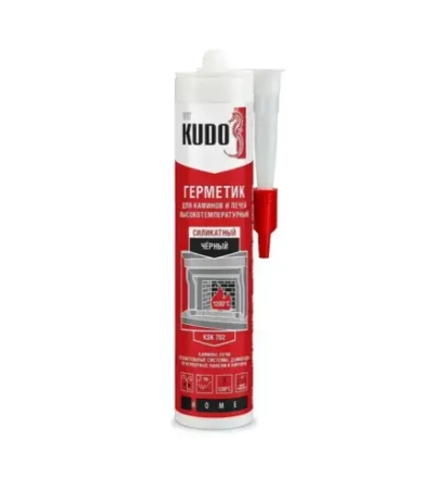 Герметик для каминов и печей 1200 °C KUDO силикатный черный