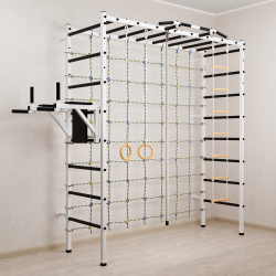 Спортивный комплекс Sv Sport П 407 (Турник/Брусья/Канат/Kольца/Лестница/Сетка)