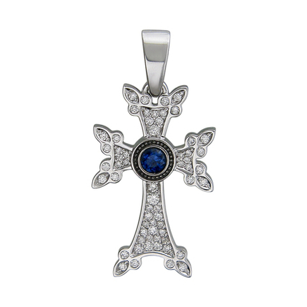 Крест с бриллиантами  из белого золота JA-R-1Р670924