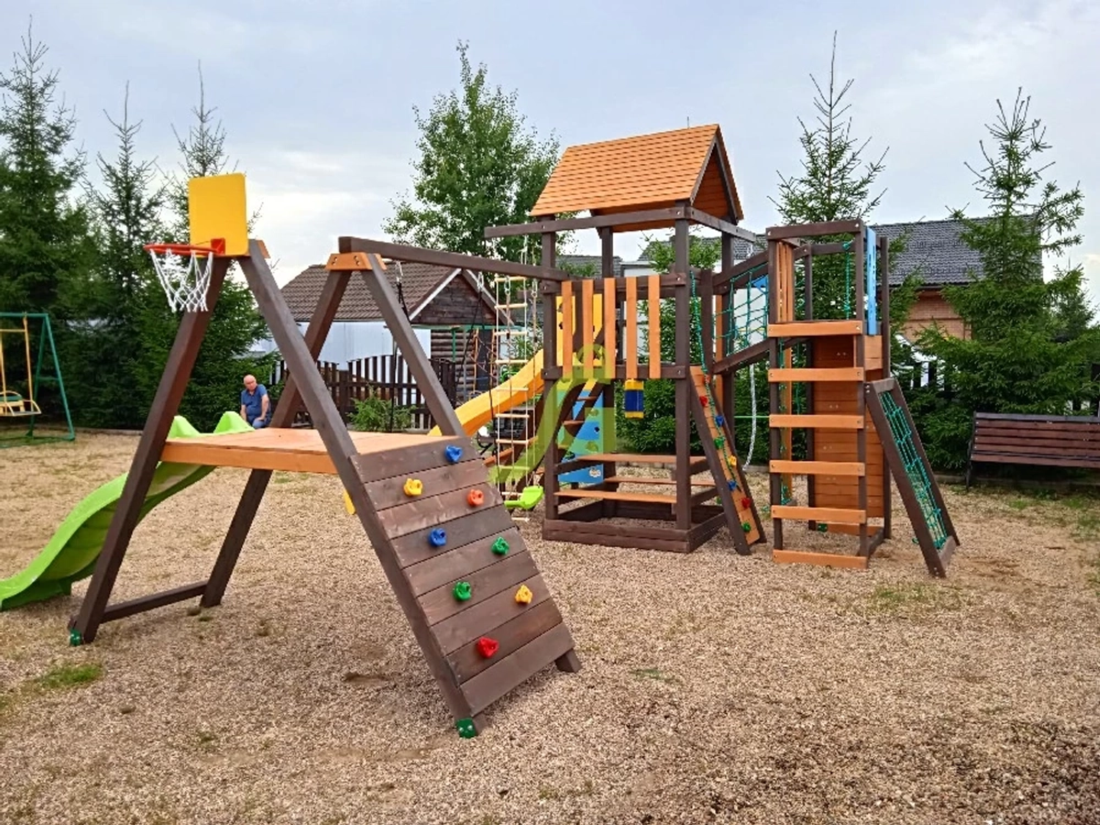 Детская площадка Спорт 3 с качелями гнездо 100см