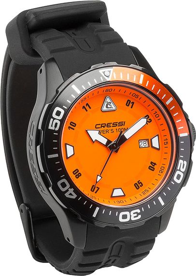 Подводные часы Cressi Manta Watch 100m черно-орнжевый