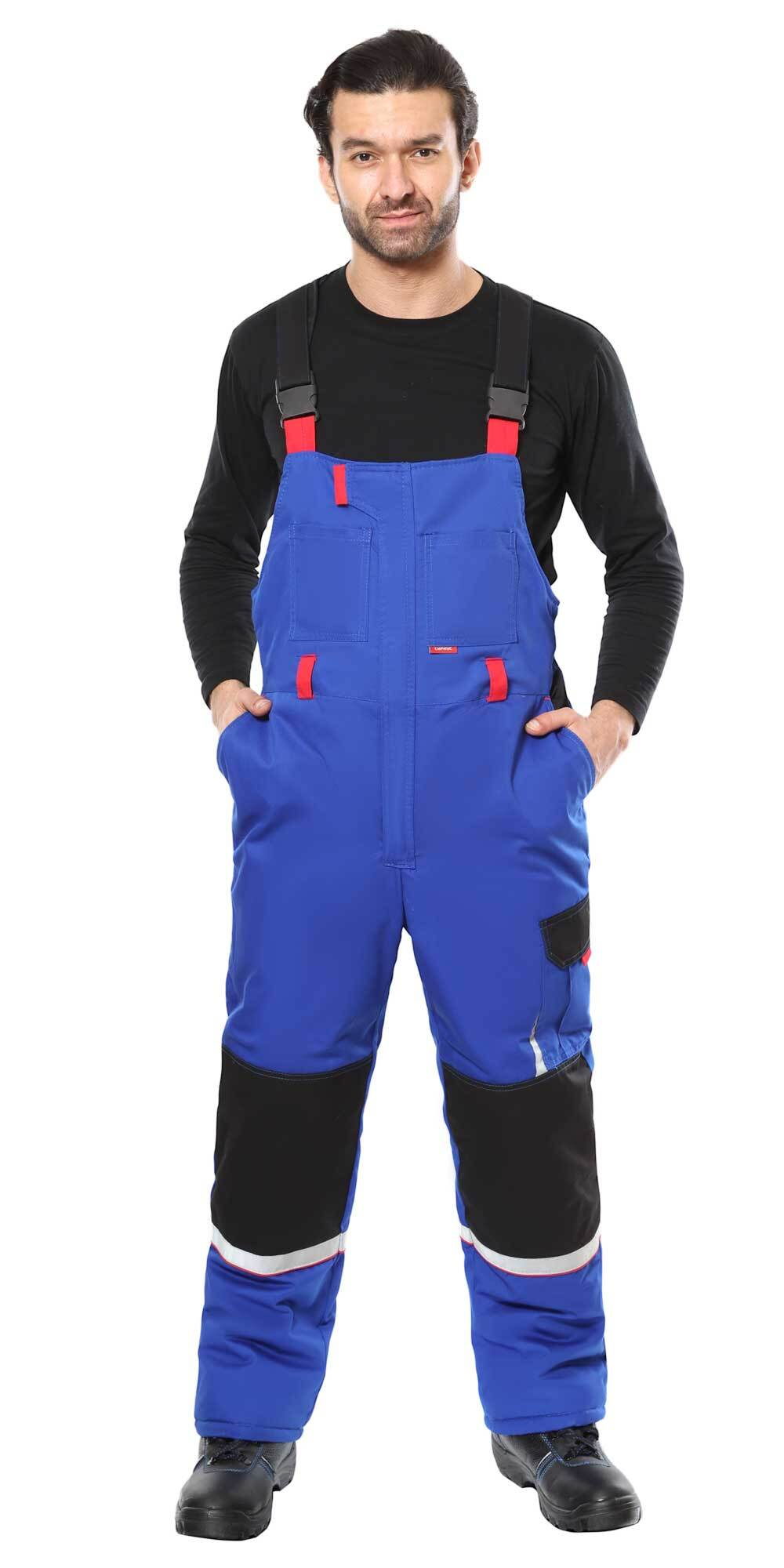 Костюм "Стан" зимний: куртка, п/к васильковый с черным и красным - ПОД ЗАКАЗ