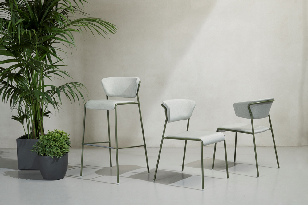 Стул полубарный с обивкой Scab Design Lisa Waterproof, зеленый