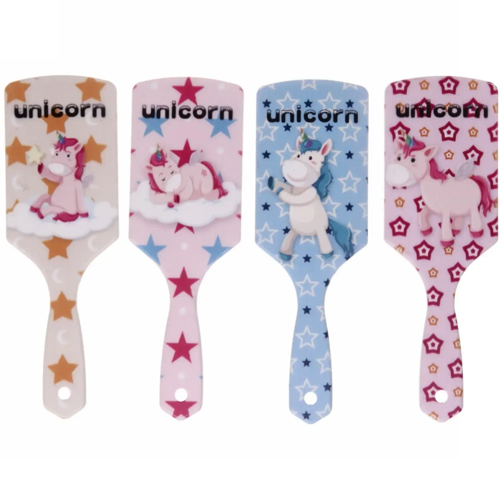 Расчёска массажная «Stylish hair - Единорожки», микс 4 вида, 24*7,5см