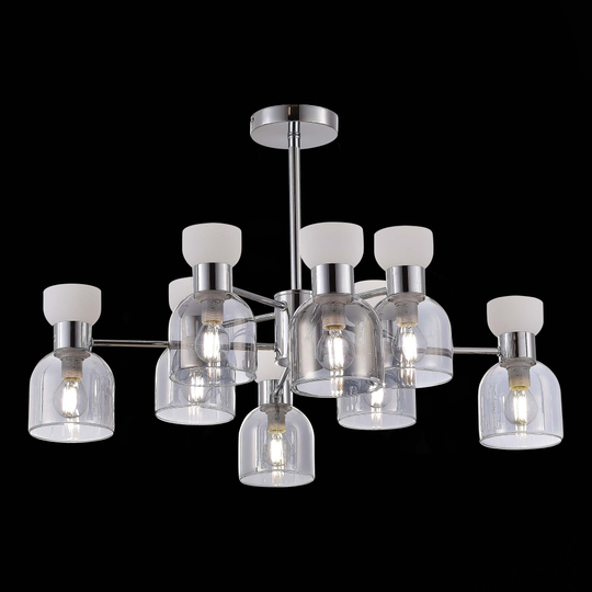 SLE1045-102-08 Светильник потолочный Хром/Белый,  Дымчатый E14 8*40W