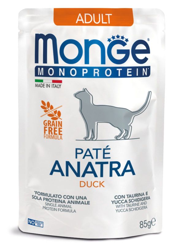 Пауч Monge Cat Monoprotein Pouch для взрослых кошек с уткой