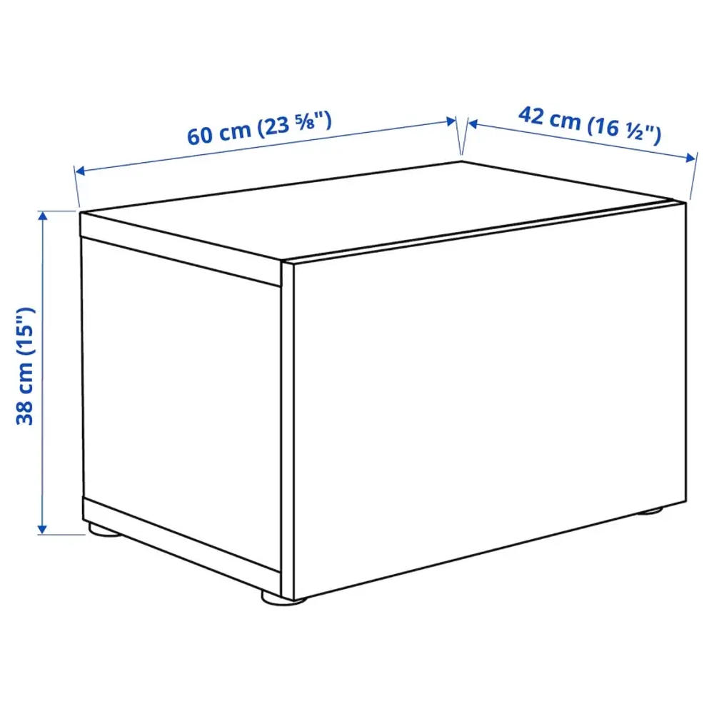 Навесной шкаф - IKEA BESTÅ/BESTA, 60x42x38 см, белый, БЕСТО ИКЕА