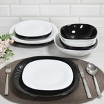 Столовый набор 19 предметов "WHITE/BLACK" (квадрат.) (992090)