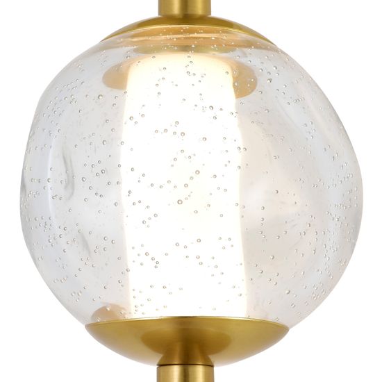 SL6520.301.01 Светильник настенный ST-Luce латунь/прозрачный с пузырьками воздуха LED 1*15W 4000K HELMI