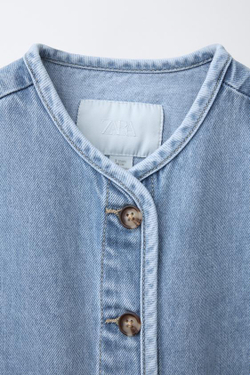 ZARA ДЖИНСОВАЯ КУРТКА, СВЕТЛЫЙ ИНДИГО