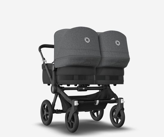 Коляска для двойни 2 в 1 Bugaboo Donkey 5 Twin Melange grey/Midnight black/Black