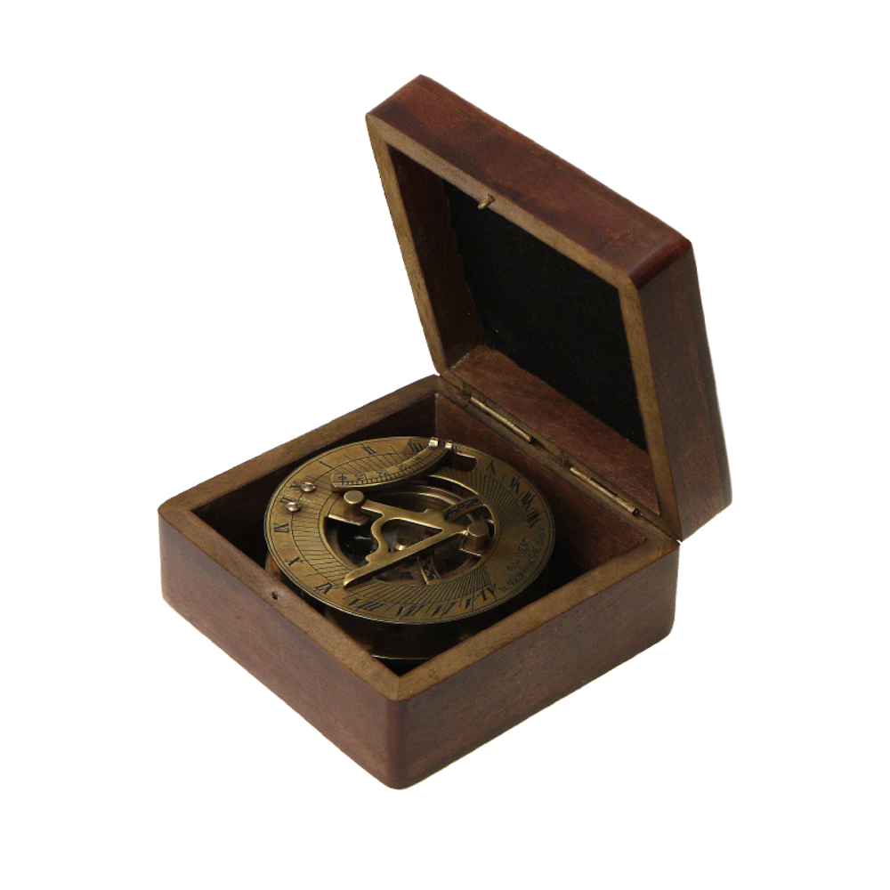 Nautical Морской компас в деревянном футляре