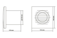 Накладной вентилятор Europlast Т120WP- с проводом и выключателем, белый