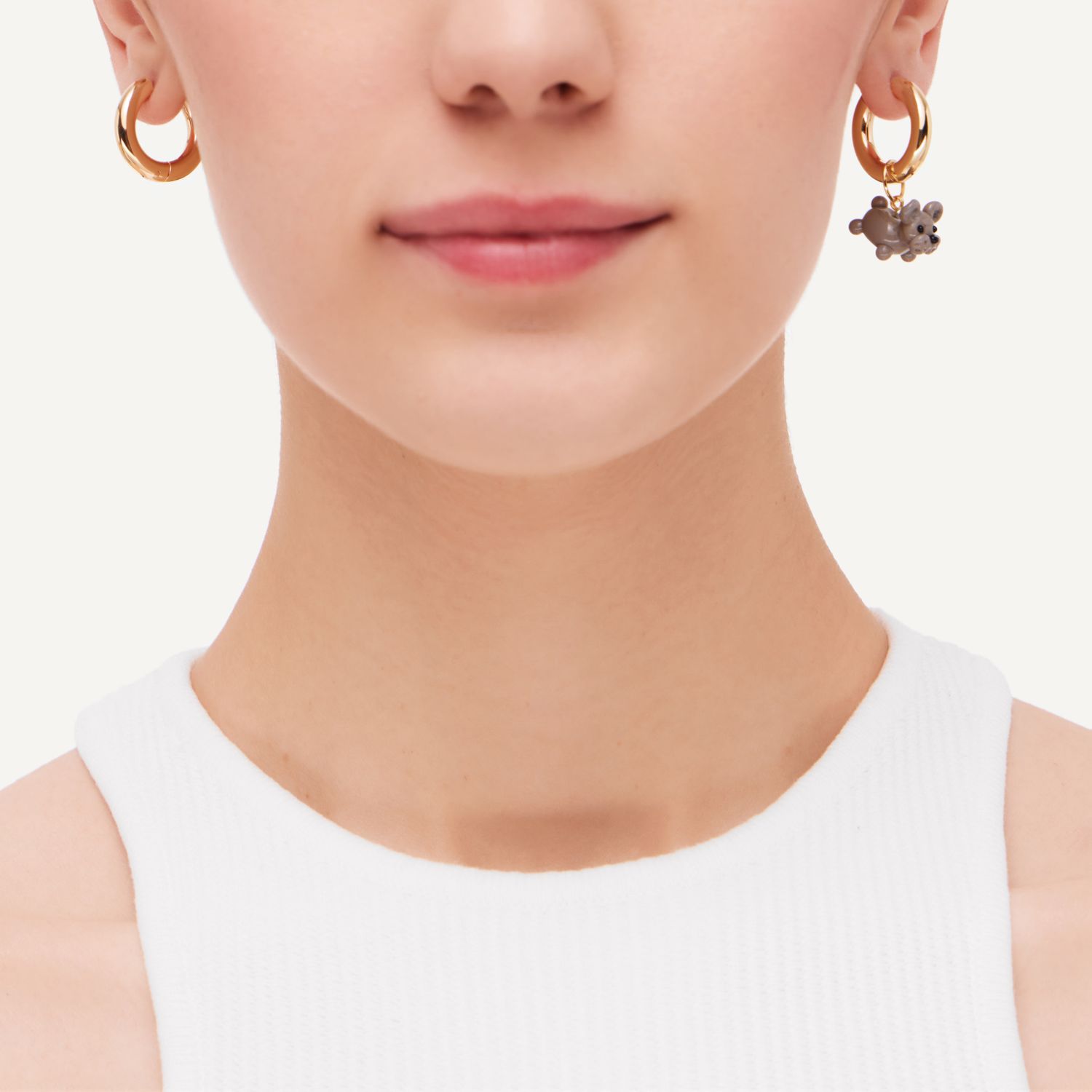 Серьги Favorite Fluffy Gold Earrings - Dog