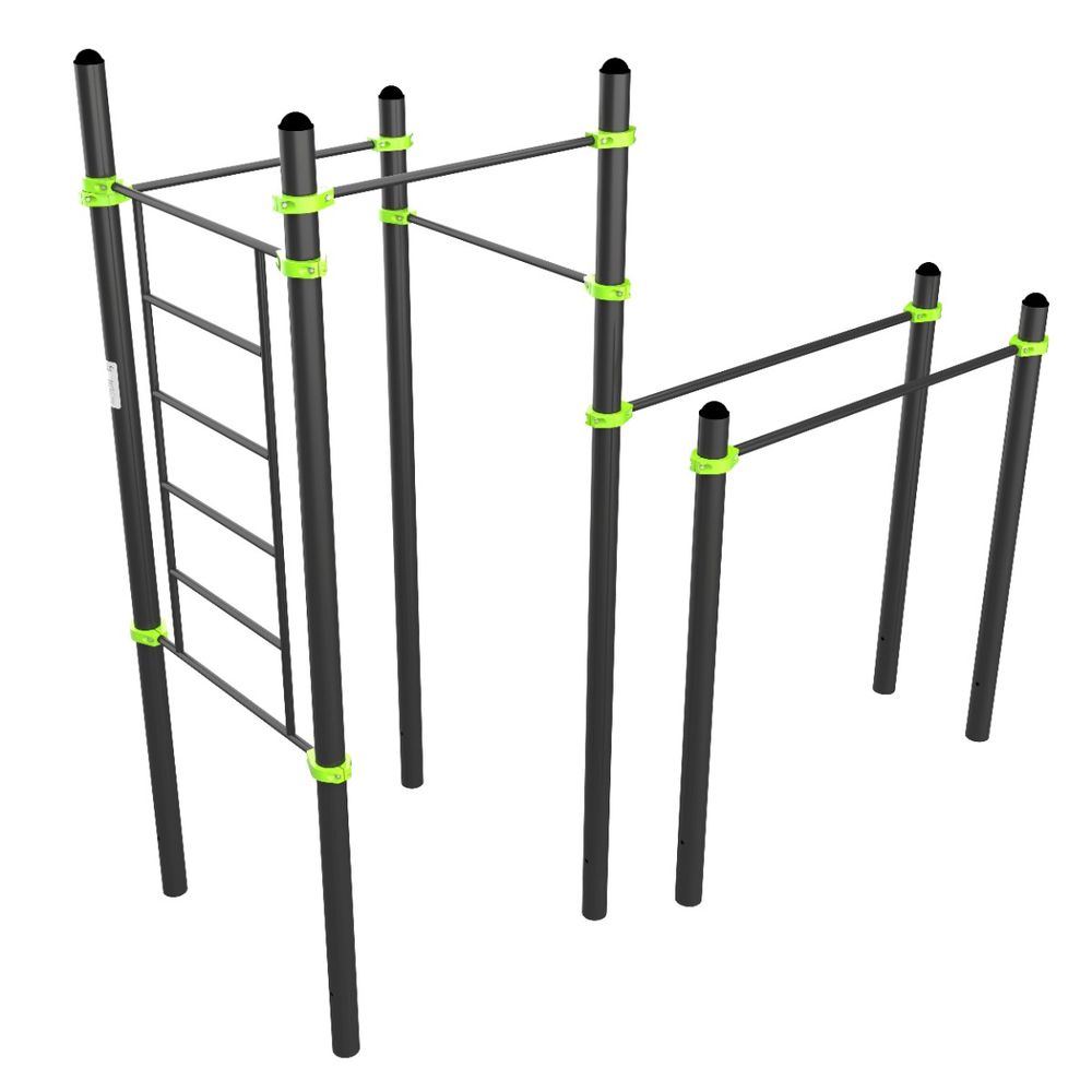W317 Воркаут (брусья, 3 перекладины, шведская стенка) ZAVODSPORTA