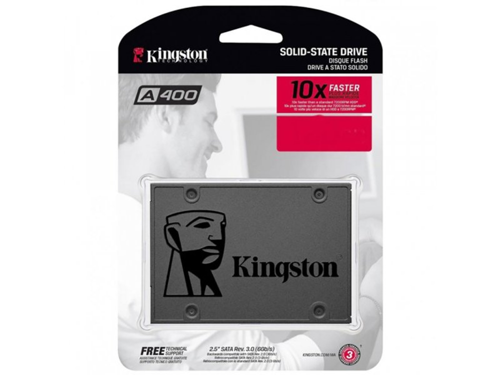 SSD накопитель Kingston A400 240ГБ, 2.5" SATA, SATA III, [SA400S37/240G]