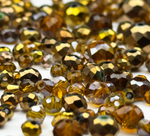 МБ-14 Хрустальные бусины, форма: МИКС, цвет: Коричневый, 25 гр.
