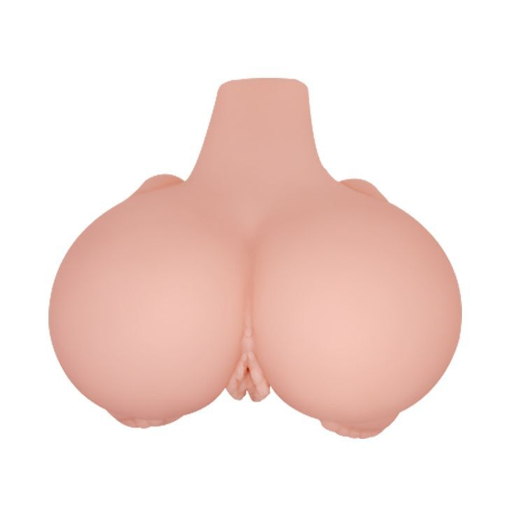 Реалистичная попка с 2 любовными тоннелями и вибрацией (Цвет: телесный)