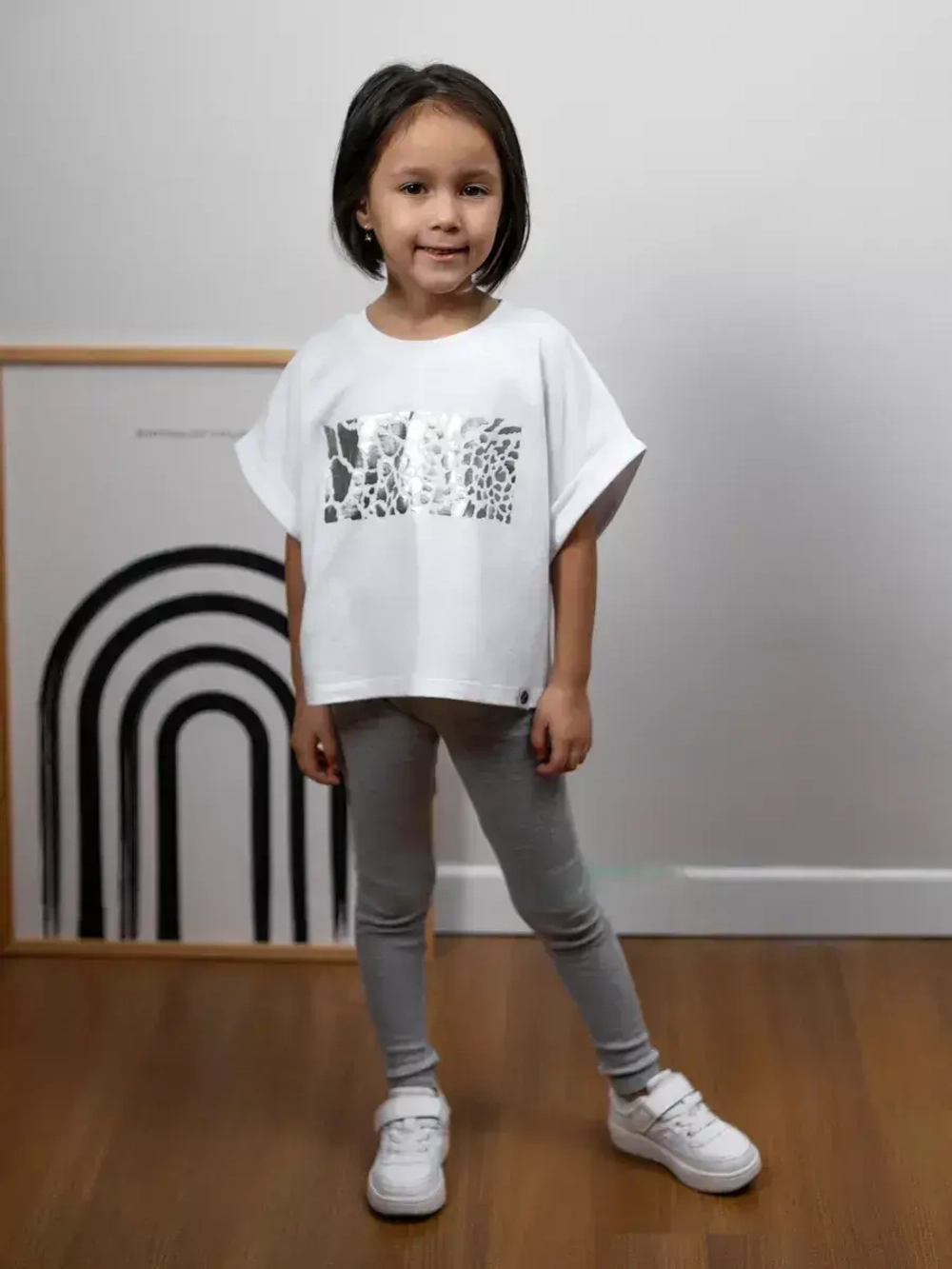 Футболка детская оверсайз укороченная