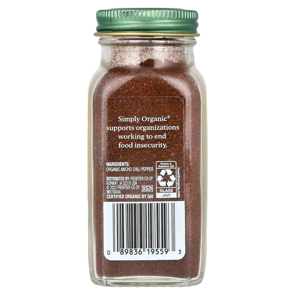 Simply Organic, Порошок из анчо и чили, 81 г (2,85 унции)
