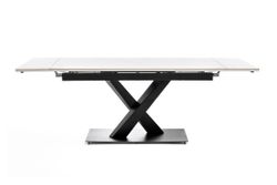 "Юпитер" стол интерьерный раздвижной обеденный из керамики, цвет белый глянцевый