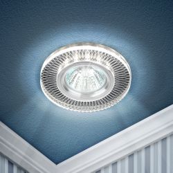 DK LD43 SL 3D /1 Светильник ЭРА декор cо светодиодной подсветкой MR16, зеркальный | Встраиваемые LED светильники