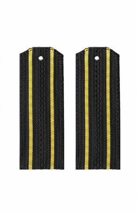 Погоны черные с двумя желтыми просветами