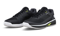 Мужские кроссовки теннисные Wilson Rush Lite 5 Clay - black/white/safety yellow