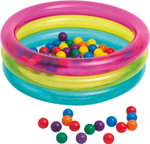 Надувной детский сухой бассейн с шариками Intex 48674 Ring Baby Ball Pit 86х25 см 50 шариков от 1 года