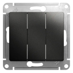 GLOSSA 3-клавишный ВЫКЛЮЧАТЕЛЬ, сх.1+1+1, 10АХ, механизм, АНТРАЦИТ