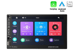 Автомагнитола сенсорная 7" 2DIN (Carplay, Android Auto, Bluetooth, USB, AUX, Mirror Link)