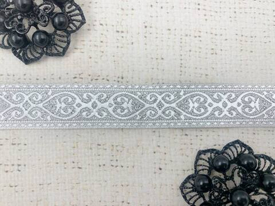 Тесьма жаккард, ш. 2 см, серебро