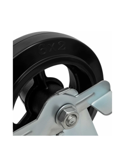 Колесо промышленное поворотное с тормозом с подшипником 160мм резина/чугун Gigant G-04-09-53