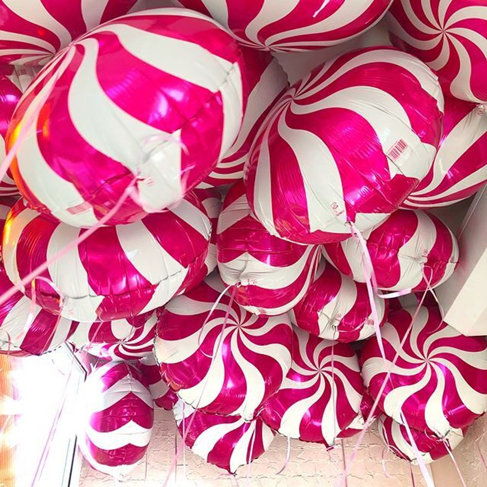 Шар (18"/46 см) Круг, Леденец, Фуше 1 шт.