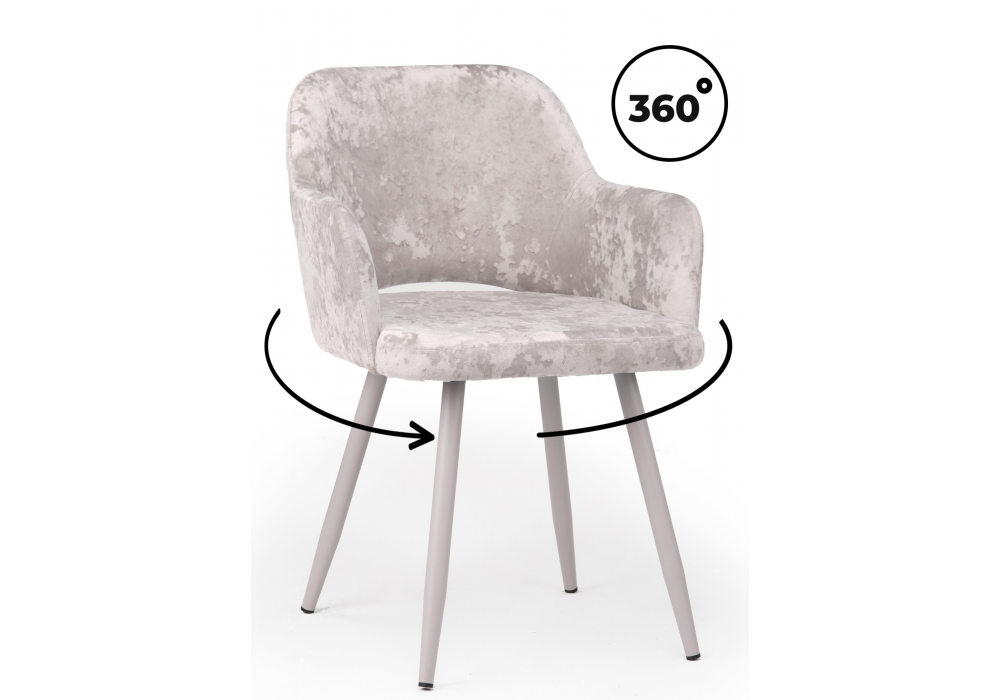 Стул на металлокаркасе Woodville Эолин 360 латте (simple 008), серый