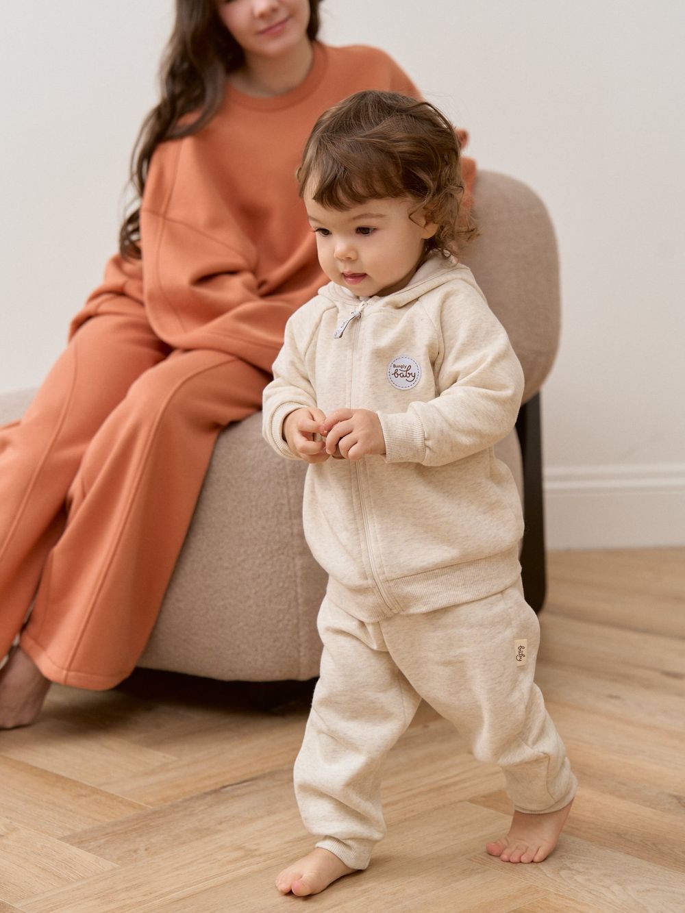 Костюм с толстовкой "Ванильный пудинг" утепленный 0+