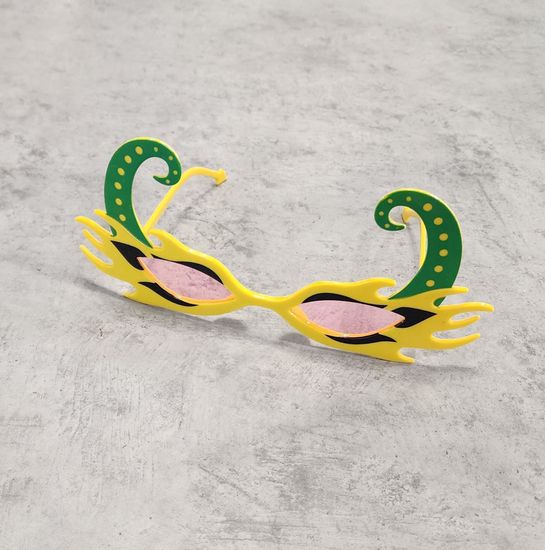 Очки Черт жёлтые с зелёным